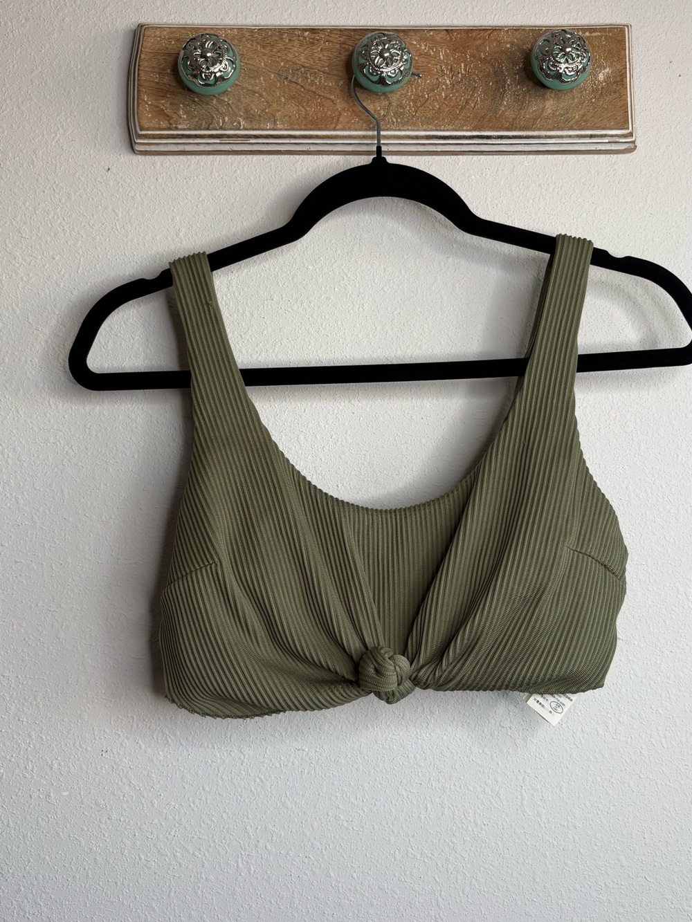 Hollister Olive Green Ribbed Swim Bralette